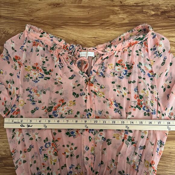 Loveshackfancy Popover Sunset Pink Floral Silk Mini Dress Size S - Picture 11 of 14